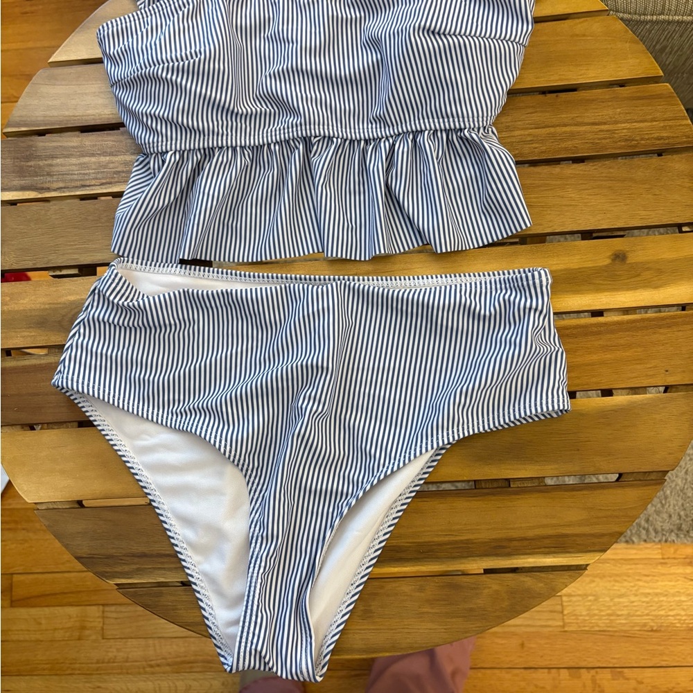 Striped Blue and White Bikini Set

Amazon 

Worn once -- good condition